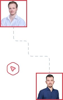 Programmers beside a red icon